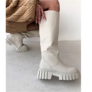 Zara New l! Viral Chunky Rubberized Tall Stylish Winter Combat Boots